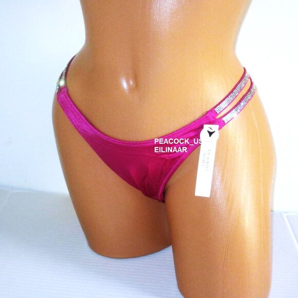M/M Victoria Secret Shine Strap Logo Triangle Top & Brazilian Bikini Bottom Set - Picture 6 of 10